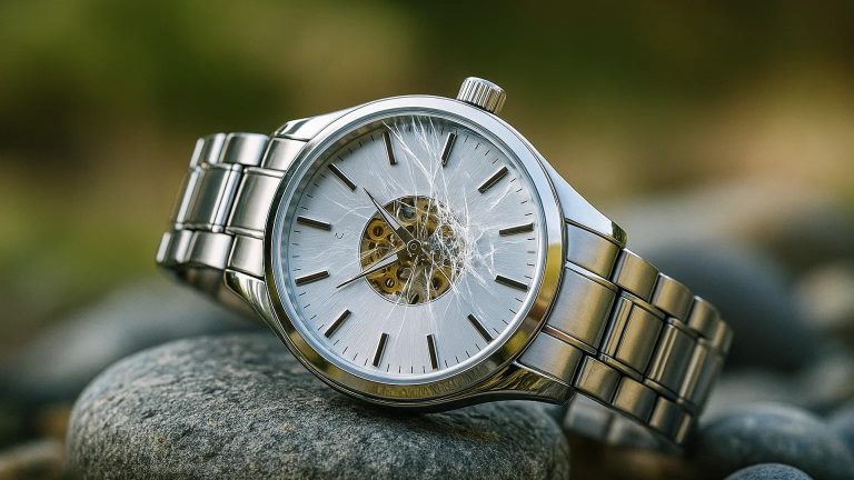 a broken watch on the ground showing that it is not a durable watch