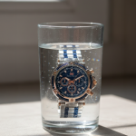 a durable obsyss watch placed inside a glass with water